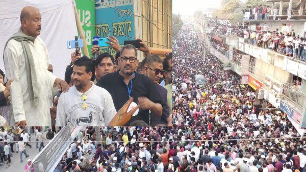 মুন্সিগঞ্জে স্বতন্ত্র প্রার্থীর ফুটবল প্রতীকের জনসমাবেশে মানুষের ঢল
